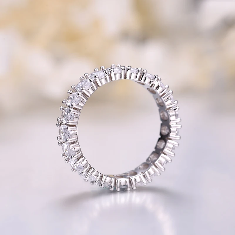 ANGELFRIGG Настоящее 925 пробы серебряные кольца для женщин с AAA CZ камнем Свадебные обручальные украшения для выпускного подарок