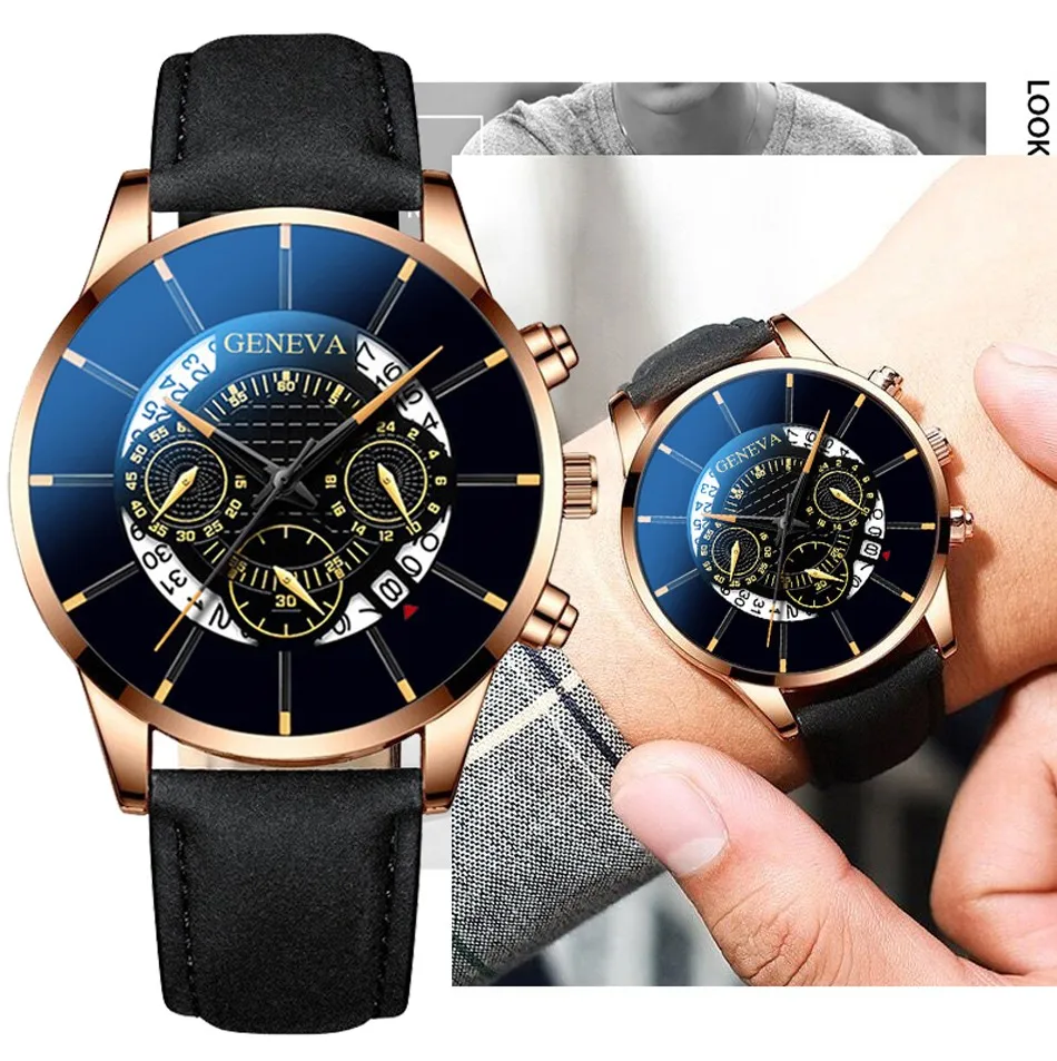 

Fashion Cool Unique Digital Literal Multi Layer Dial Men Quartz Mesh Belt Watch