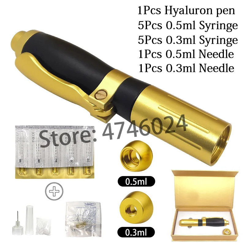 1pc pen 10pc syringe 0,3 мл/0,5 мл 2 в 1 ручка с гиалуроновой кислотой пистолет с гиалуроником lin для удаления морщин против старения подтяжка губ высокое давление - Цвет: 1pc pen 10pc syringe