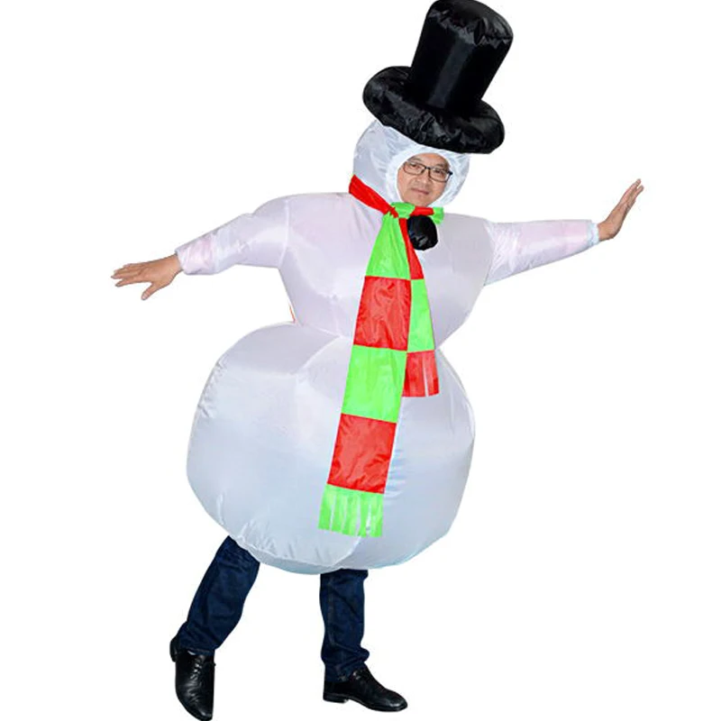 New Hot Christmas Inflatable Snowman Costume Suit for Adults Halloween Cosplay Party YAA99