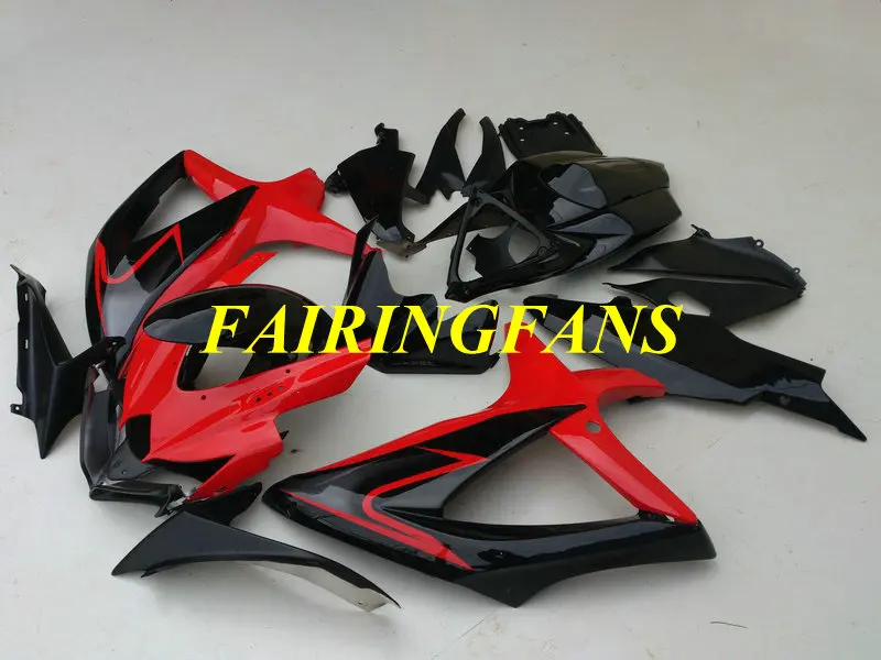 Набор инжекционных обтекателей для GSXR600 750 K8 08 09 GSXR 600 GSXR750 2008 2009 красный глянец Черный Обтекатели кузова+ подарки SA41