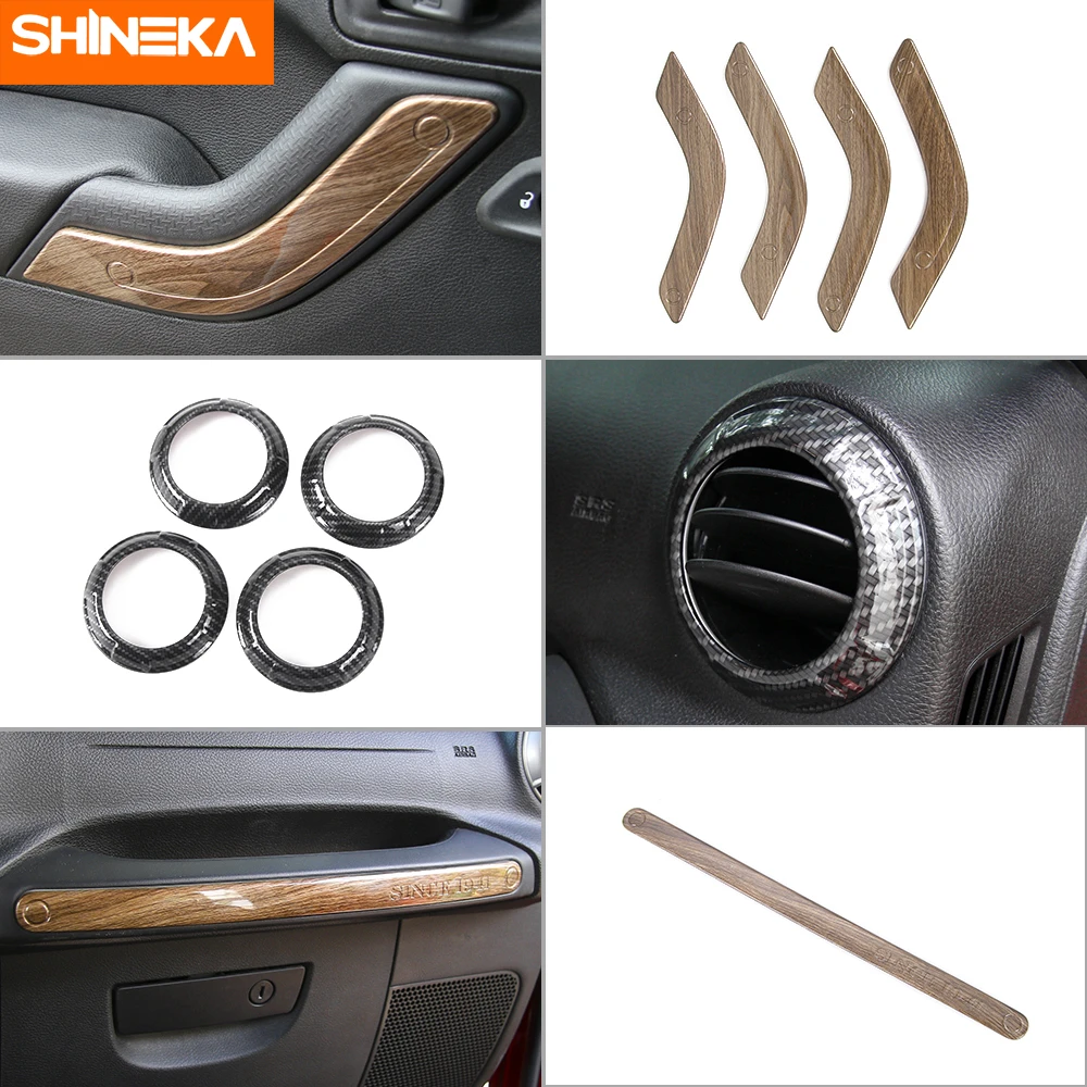 SHINEKA накладки на интерьер для Jeep Wrangler JK 2011- 4 двери 18 шт. наклейки для интерьера комплект для Jeep Wrangler JK