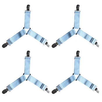 

Hot 4pcs/set Elastic Bed Sheet Clips Suspenders Home Bed Sheet Clips Straps Adjustable Heavy Duty