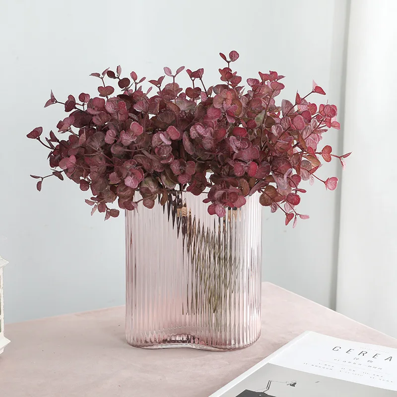

Artificial Plant Eucalyptus Leaves Plastic Green Plants Fake Eucalyptus Leaves DIY Home Wedding Forest Style Decorations