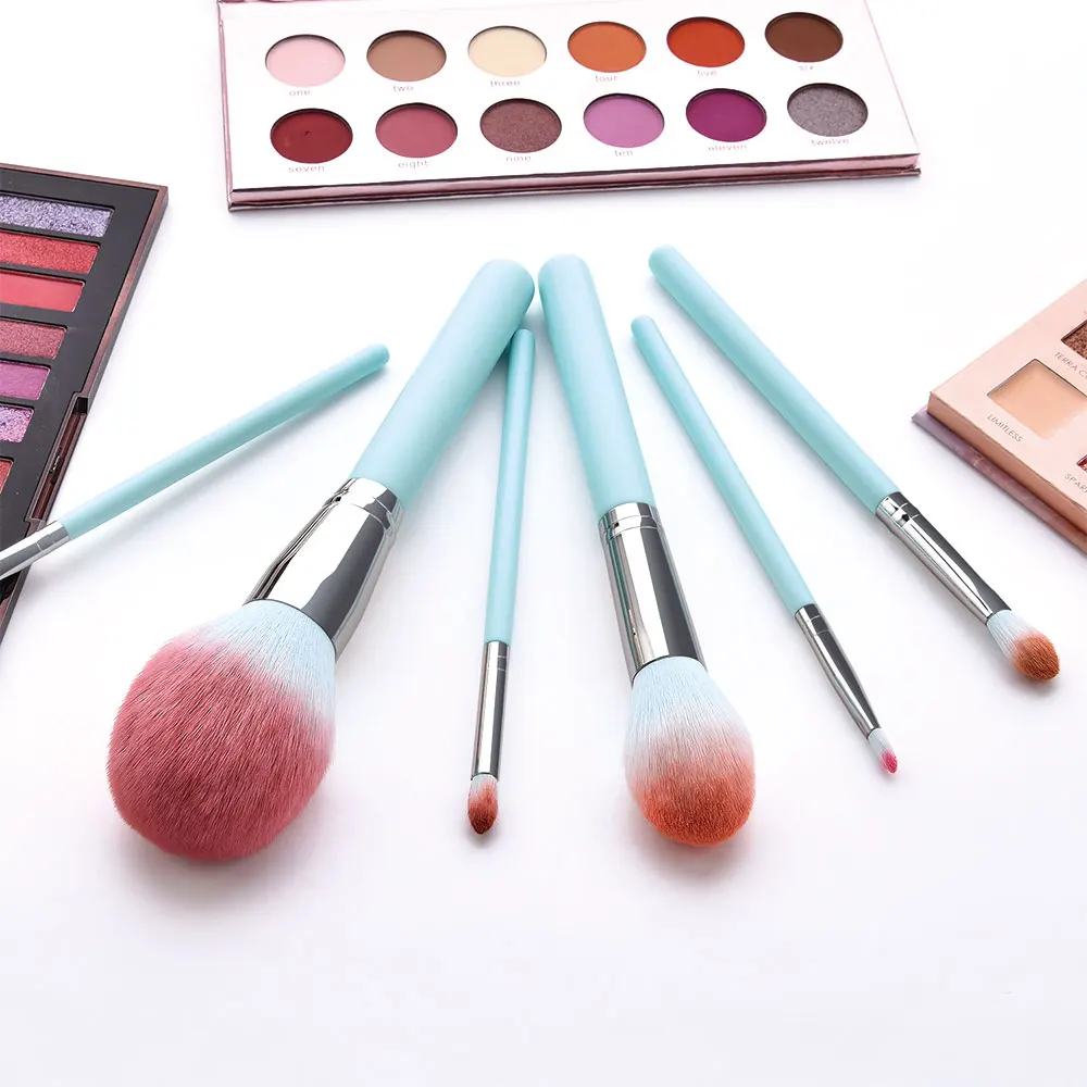 

12PCS Powder Foundation Makeup Brushes Set Blue Handle With Bag Blending Eyebrow Brush Facial Make Up Brush Cosmetic Tools