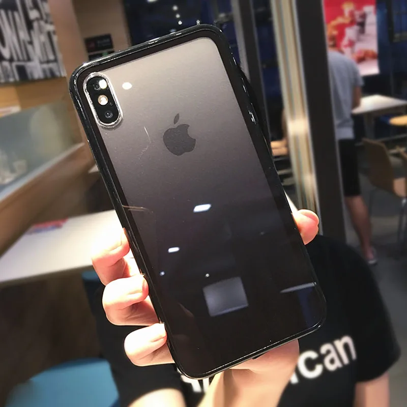B Lovebay Радужный градиентный чехол для iPhone X XS XR XS Max 7 8 6 6s Plus акриловый прозрачный защитный жесткий чехол - Цвет: B