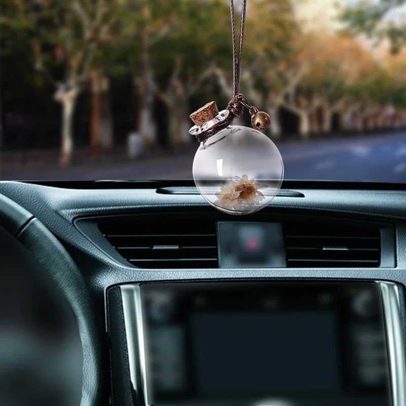 

Car Hanging Perfume Pendant Empty Glass Bottle Fragrance Air Freshener For Essential Oils Diffuser Car-styling Auto Decoration