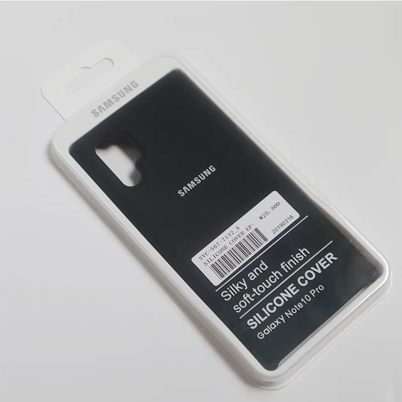 Жидкий силиконовый чехол для samsung Galaxy Note 10 Plus, шелковистый мягкий чехол для samsung Galaxy Note10 pro 10+ с коробкой - Цвет: Black