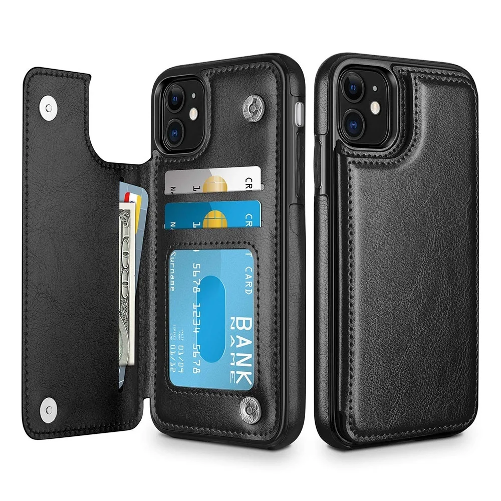 High Grade Leather Case Card Slots For iPhone SE 6S 7 8 Plus XR XS 11 Pro Max Wallet Case For Samsung A50 A70 A51 A71 S20 Plus