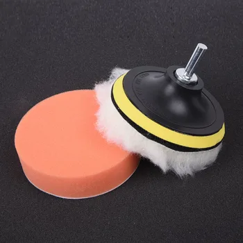 

6pcs Car Cleaning Detailing Foam Wool Polishing Waxing Buffing Pad 4 Inch Set