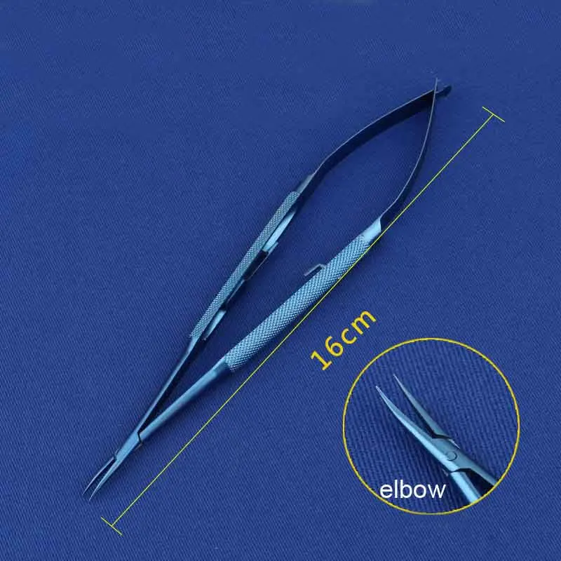 Микрохирургические инструменты титановый сплав фиксатор иглы прямой локоть иглы держатель микрохирургические инструменты