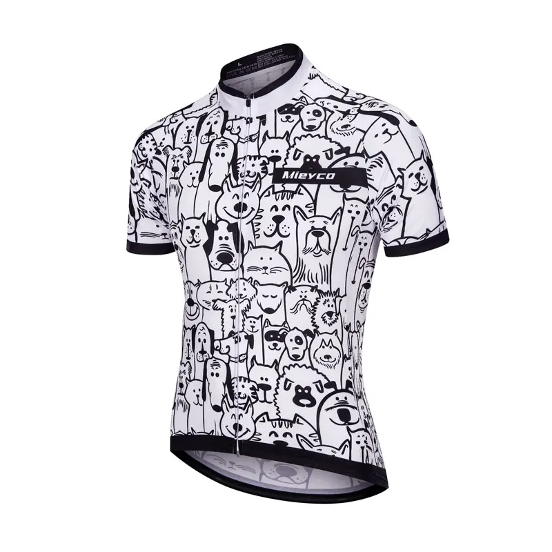thumbnail image 1 of Maillot de ciclismo unisex transpirable con dibujo de gato blanco para hombre, ropa ecológica antibolitas para ciclismo de carretera, 1 of 5