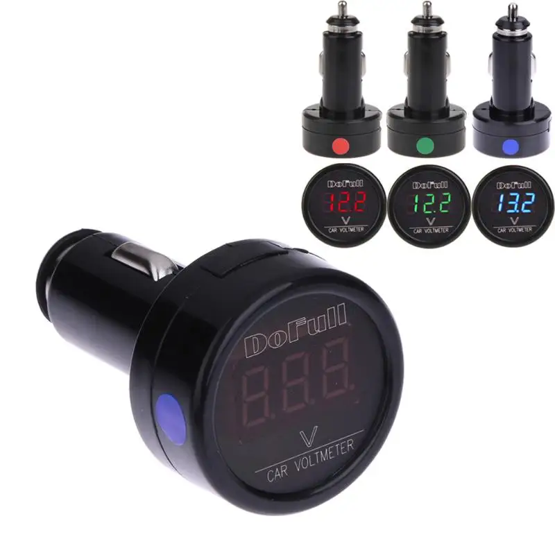 12V 24V Универсальный Авто Цифровой вольтметр электронная сигарета зажигалка для сигарет розетка машинный Батарея Вольт-Монитор датчик RGB Дисплей