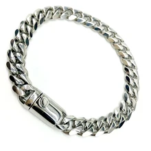 Мужской титановый браслет Davis Lee из нержавеющей стали 316l с кубинской цепочкой, серебро, золото