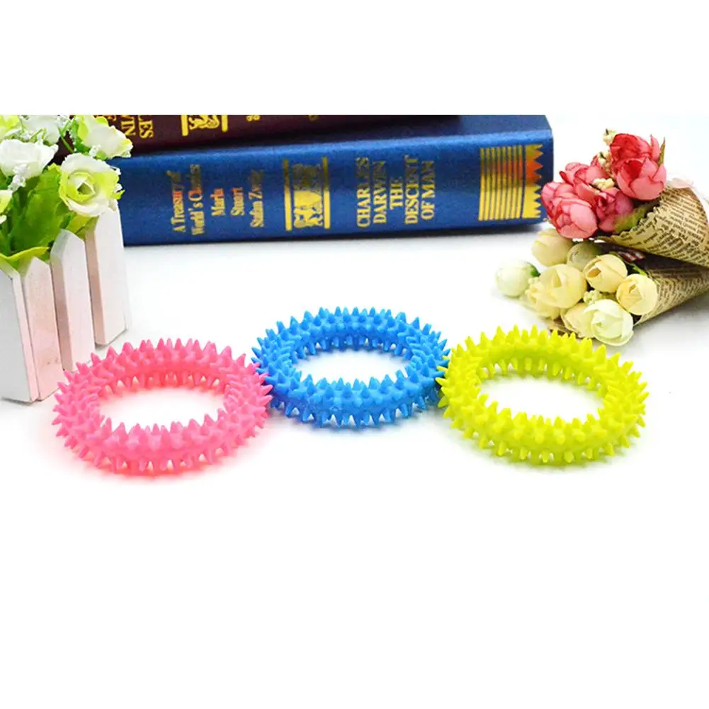 Pet rubber thorn ring circle toy training dog molar dog pet bite soft rubber toy
