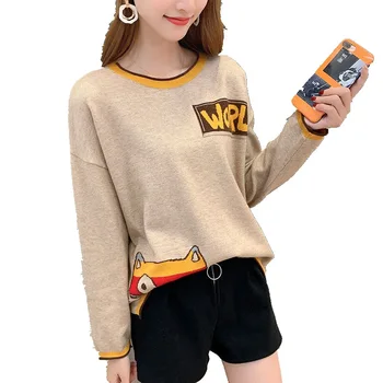 

2019 new color contrast women wear spring and autumn winter women's knitting top bottoming sweater fashion casual sweater