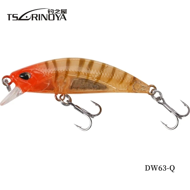 DW63 1pc Q TSURINOYA Тонущая мини приманка-гольян 50 мм5г рыболовные жесткие приманки с подвижными стальными шариками Реалистичные 3D рыбные глаза - Цвет: DW63 1pc Q