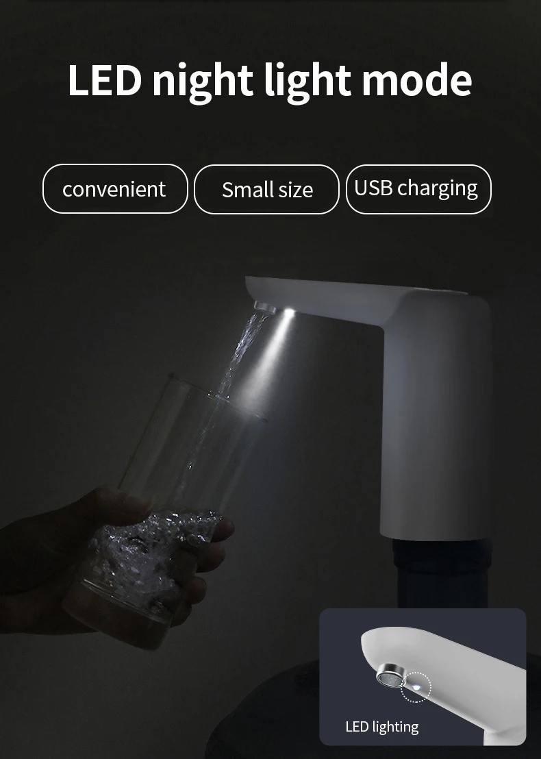 Automatic usb-charge mini water dispenser for barreled water, portable and convenient