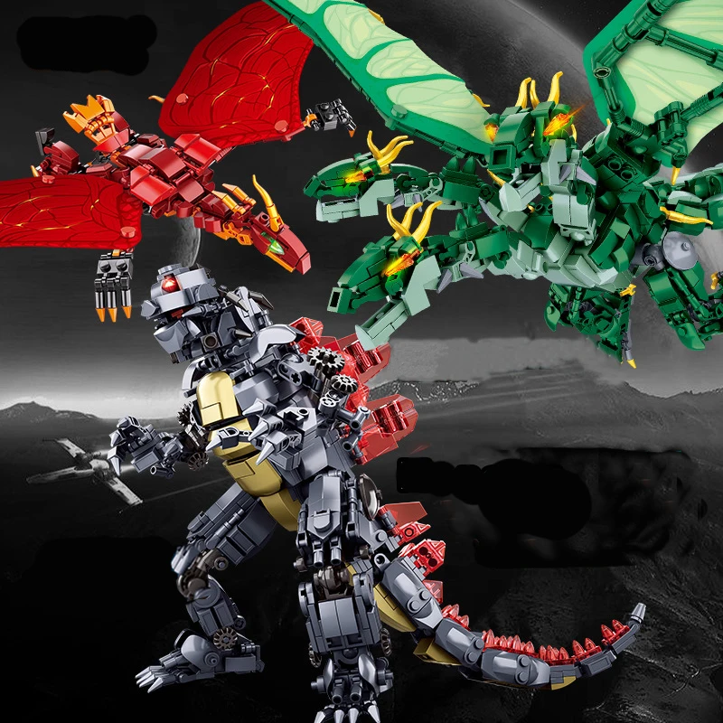 

King Monsters Legoinglys Godzillainglys GhidrahINGlys RodanLINGlys Mech Robot Building Blocks Movie Kits Toys for Children block