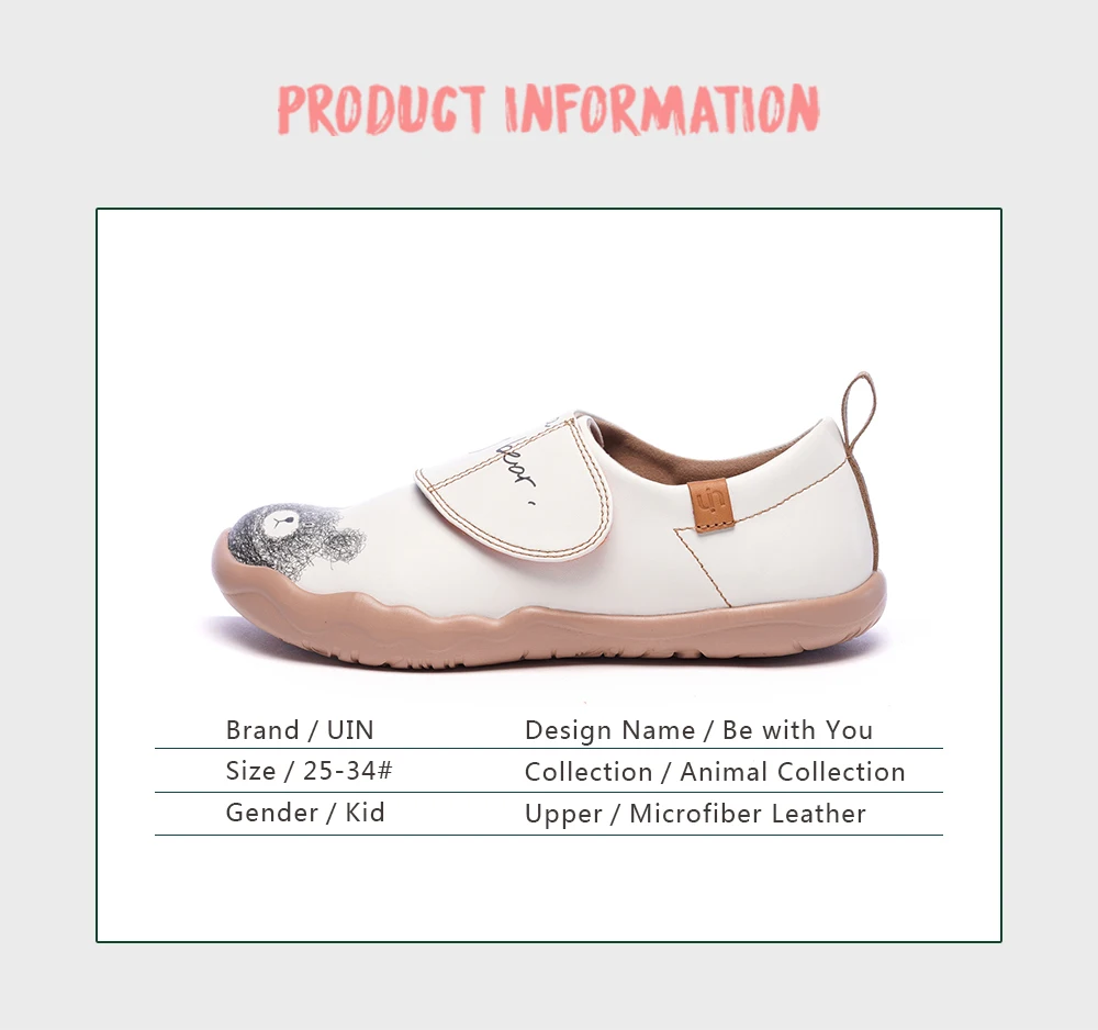 UIN маленький медведь дизайн детская повседневная обувь из микрофибры кожа белые кроссовки для мальчиков/девочек модная обувь детская удобная обувь на плоской подошве