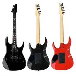 Ensemble de guitare électrique 6 cordes en bois de rose, corps solide, noir, Instrument électrique BE50DJ 