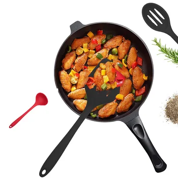 

Non-Stick 10Pcs/11Pcs Multi-function Silicone Baking Cooking Tool Heat Resistant Portable Kitchen Cooking Utensils Red/Black