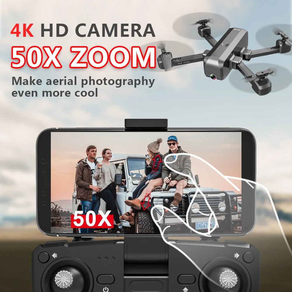 Новая камера Дрон с 4K камерой HD 1080P воздушное видео WIFI FPV Квадрокоптер Follow Me RC