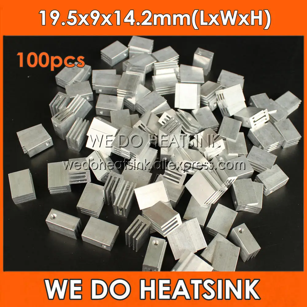 WE DO HEATSINK 100pcs 19.5x9x14.2mm Power 1W 3W 5W LED Aluminum Graphic Card Heatsink | Компьютеры и офис