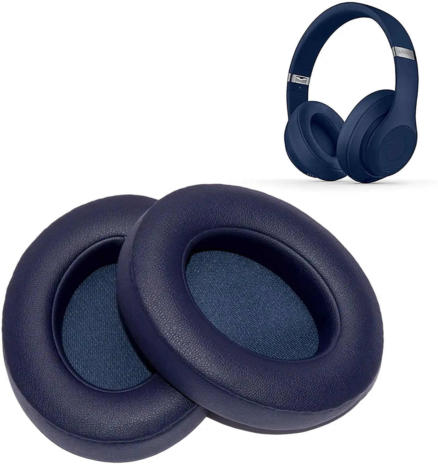Cuscinetti Auricolari Compatibili Con Cuffie Beats Studio 3 Studio 2 Wireless B0500 B0501 (Blu Scuro)