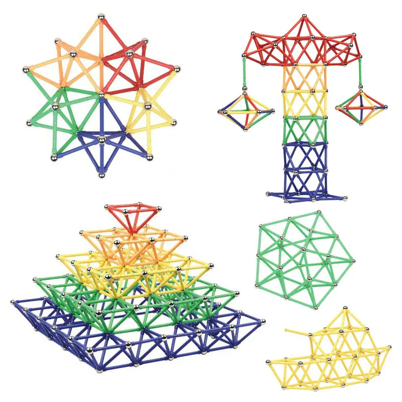 

Big Size Magnet Bars Metal ball Magnetic Designer Building Blocks Construction Toys Early Learning Toys for Children Gift