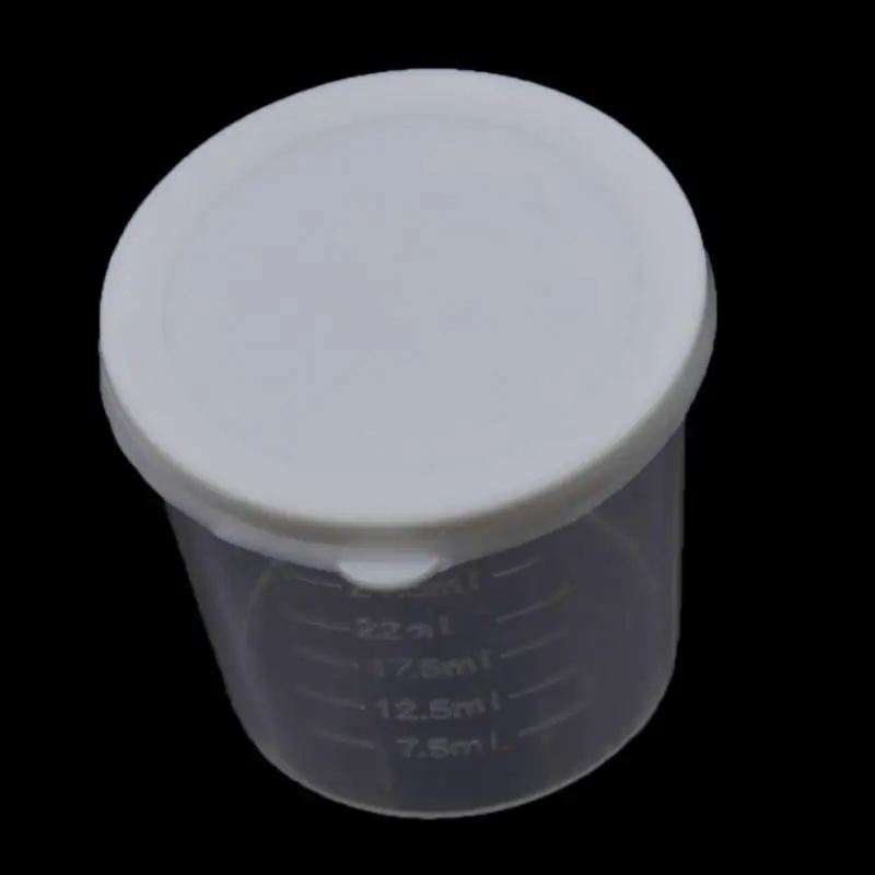 Ayrsjcl 10pcs Misurazione Guidata della Tazza di Misura di Misura delle Tazze di Plastica 30ml con Coperchi Tappo del Contenitore del Contenitore Trasparente della Misurina