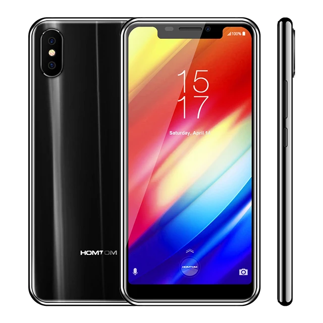 Мобильный телефон HOMTOM H10, 4 ГБ, 64 ГБ, Android 8,1, 5,85 дюймов, экран MTK6750T, Восьмиядерный, сканер отпечатков пальцев, 16 Мп, камера, 4G, смартфон - Цвет: Black