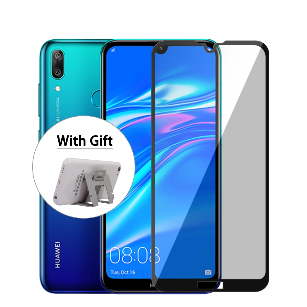 

2 Pieces HUAWEI Y7 Prime 2019 Tempered Glass Y7 2019 9H Safety Scratch Proof Film AB Glue Screen Protector for Huawei Y7 Pro