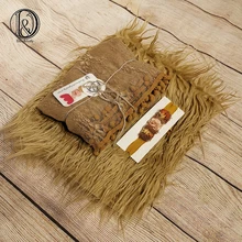 Don&Judy 3Pcs/Set Newborn Photography Prop Infant Blanket Fur+Lace Wrap+Headband Set Baby Studio Photo Shoot Accessories Baby Souvenirs