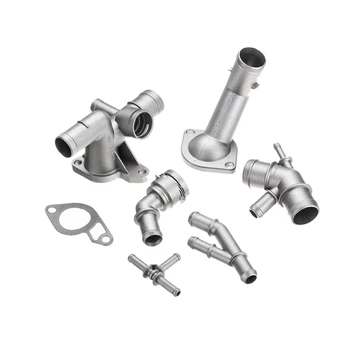 

7Pcs Aluminium Engine Coolant Hose Connector,Coolant Flange Upgrade Kit for Golf MK4 Jetta G-TI 1.8T 2000-2005 for TT 2000-