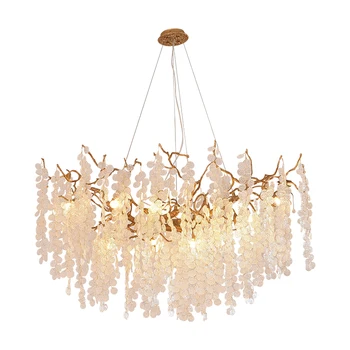 

Contemporary home decor high ceiling hanging lamp copper led chandeliers