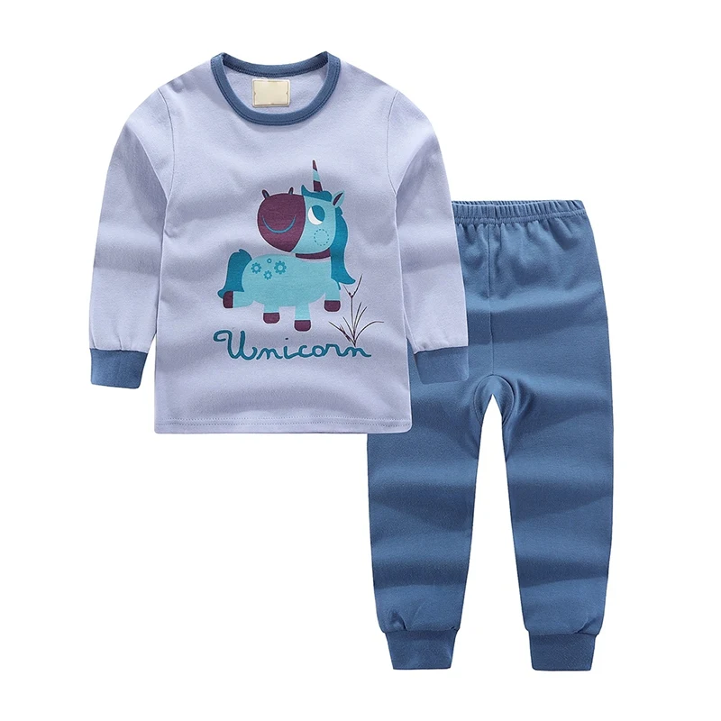 2 шт./компл. детская одежда из хлопка для мальчиков и девочек длинный рукав хлопок; ночное белье для мальчиков; детская самолет пижамы, Детская одежда для сна для малышей; пижамы для девочек z