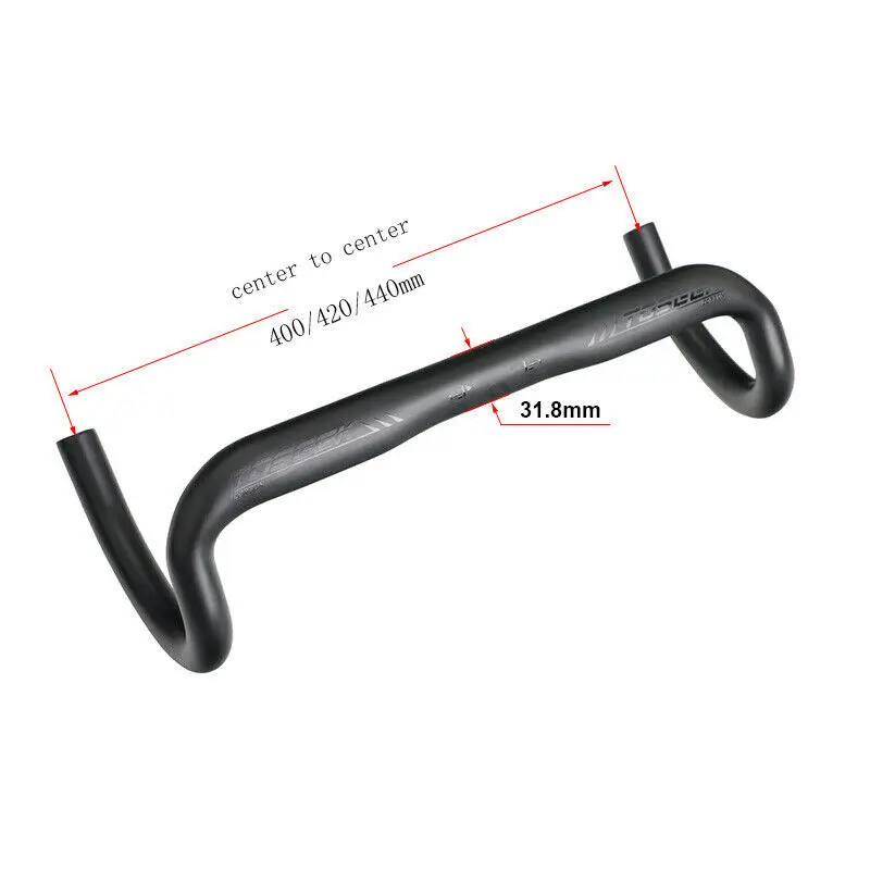 420mm TOSEEK руль из углеродного волокна, 31,8 мм гоночный велосипед бар 400/420/440 мм Дорожный велосипед рукоятка Extende супер светильник руль велосипеда - Цвет: 420mm