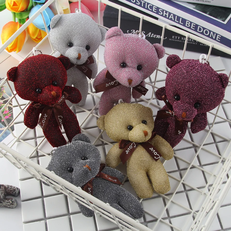 

Fabric Teddy Bear Plush Pendant Bag Key Button Toy Animals & Nature Plush with Keychain Cute Plush Keychain