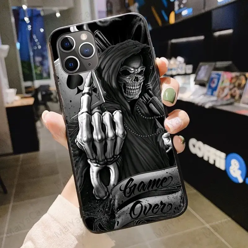 Skull Skeleton Hybrid Phone Case For iPhone