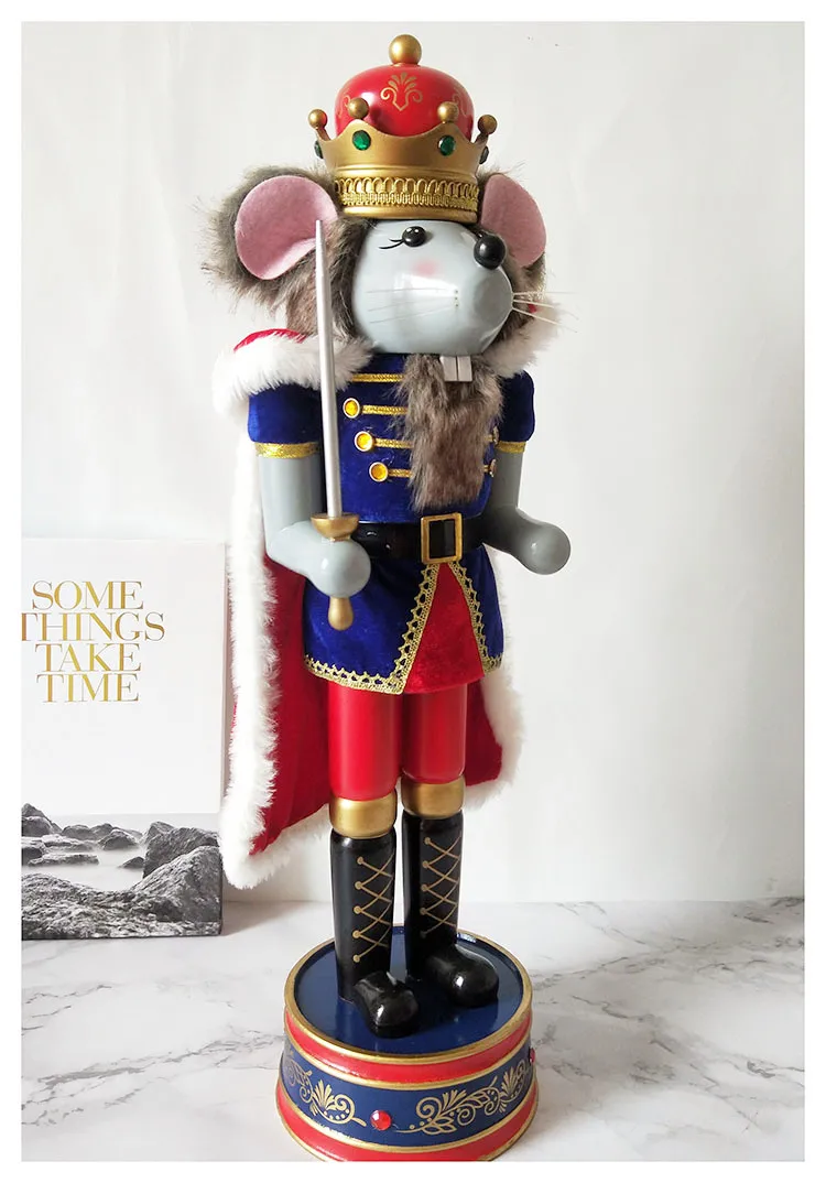 Британский Щелкунчик, милый мышиный король, украшение для дома, винтажное, ручная работа, кукольные, новогодние, рождественские украшения, домашний декор 40 см