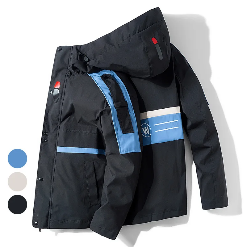 

MEN'S Jacket Windproof Coat Spring And Autumn Korean-style Trend Handsome Versatile Hooded Casual Students Workwear Jacket 9872