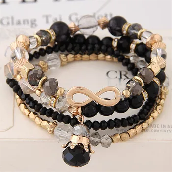 DIEZI Ethnic Simple Korean Crystal Bead Bracelets for Women Bracelet Natural Stone Charms Wristband Bracelet