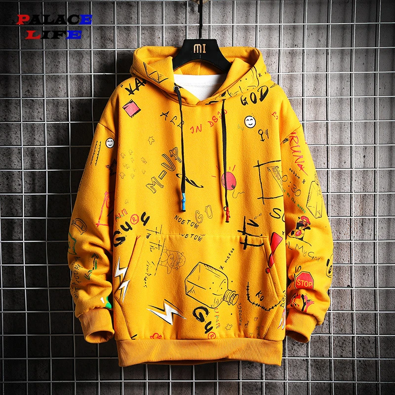 2020 New Spring Men Anime Graffiti Sweatshirt Male Hip Hop Harajuku Japanese Streetwear Yellow Hoodie Men Clothing M-5XL 2020 New Spring Men Anime Graffiti Sweatshirt Male Hip Hop Harajuku Japanese Streetwear Yellow Hoodie Men Clothing M-5XL