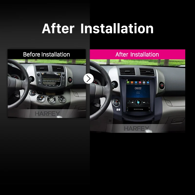 Perfect Harfey Unit Car GPS Navi 4G LTE Android 9.1 Radio 9.7" for 2008 2009 2010 2011 Toyota RAV4 support WIFI Digital TV 1080P Video 5