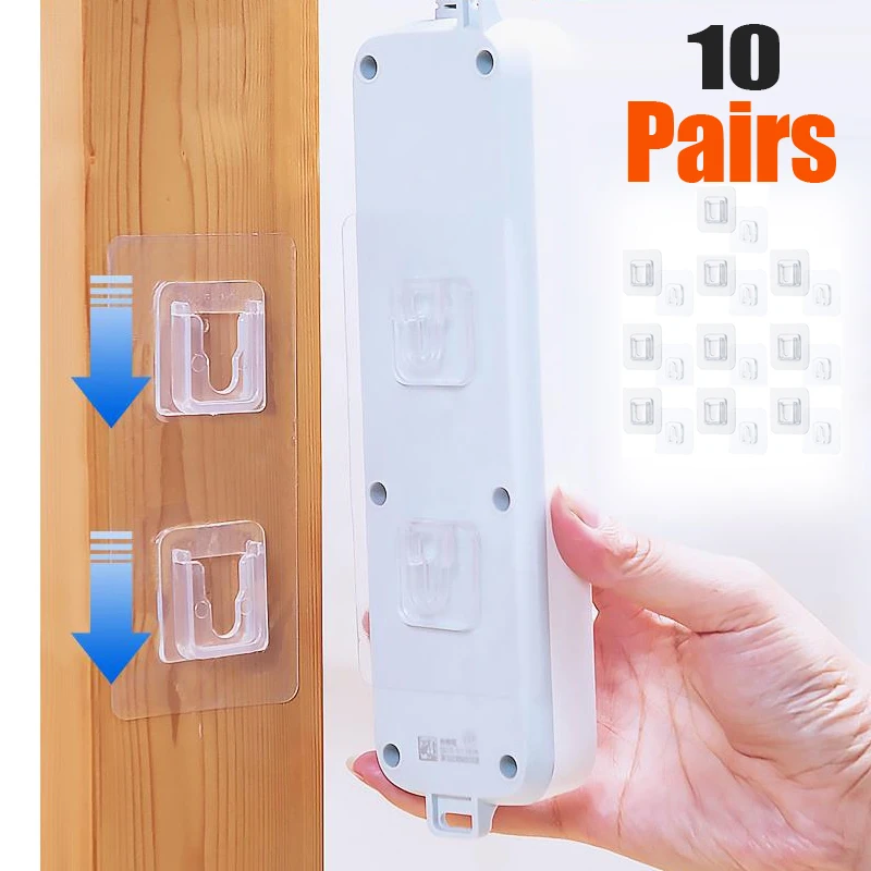Ganchos de pared adhesivos de doble cara, gancho transparente fuerte, ventosa, soporte de almacenamiento de pared para cocina, baño