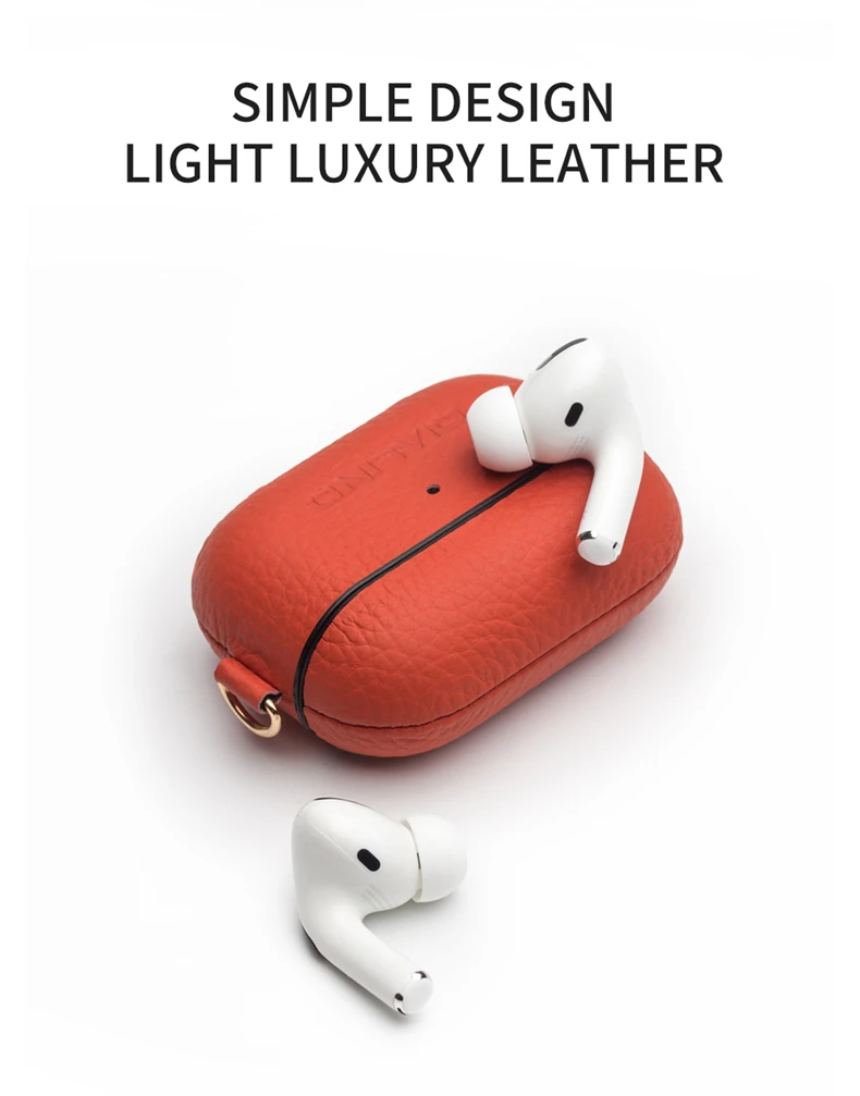 QIALINO чехол из натуральной кожи для Apple AirPods Pro, мягкий силиконовый чехол с защитой от потери, мини-карман для Apple AirPods 3, ультратонкая сумка
