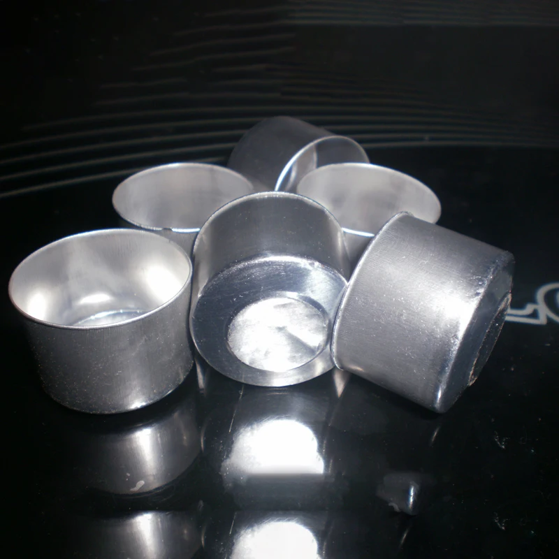 100pcs Cone Aluminum Shell Fragrance Candle Container Wick Tealight Holder DIY living room desk deco