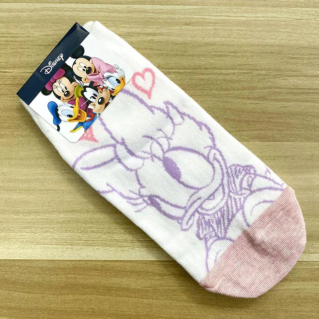 Disney 1pair Mickey Lion King Simba/Wild Boar/Aladdin Lamp God/Dumbo Socks Harajuku cartoon Print Funny sock Adult short Sock Color15