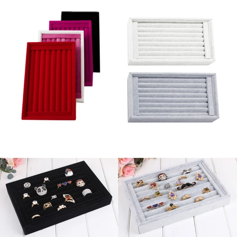 

Ring Earring Jewelry Display Show Case Organizer Box Tray Showcase Holder New